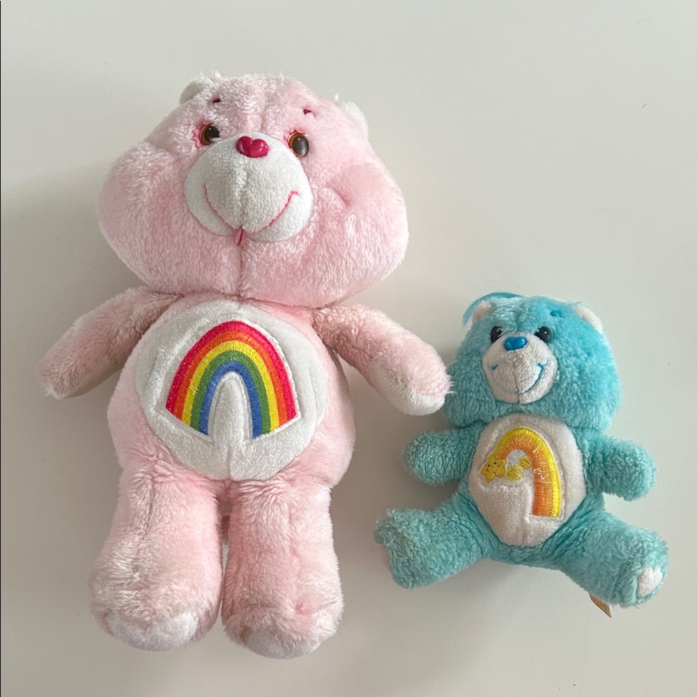 Care Bears 1980s Cheer Bear and Wish Pink Bear Duo